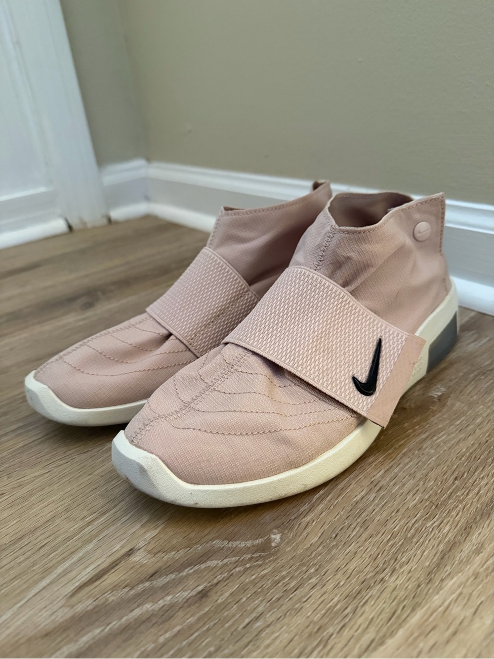 Fear of God x Nike Women's Blush Pink Slip-On Strap Sneakers